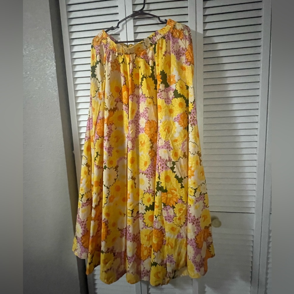 Floral Yellow and Purple Women's Skirt